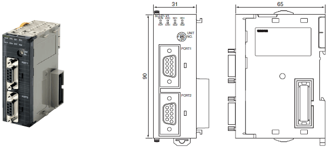 CJ1W-SCU Dimensions 1 