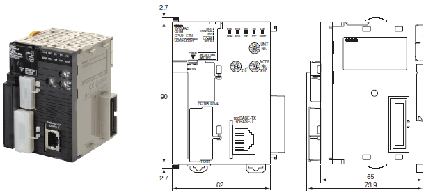 CJ1M-CPU1[]-ETN Dimensions 1 
