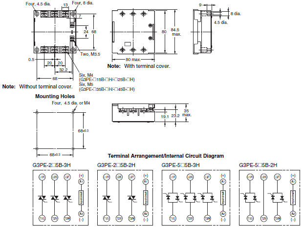 G3PE (Three-phase) Dimensions 11 