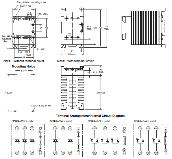 G3PE (Three-phase) Dimensions 4 