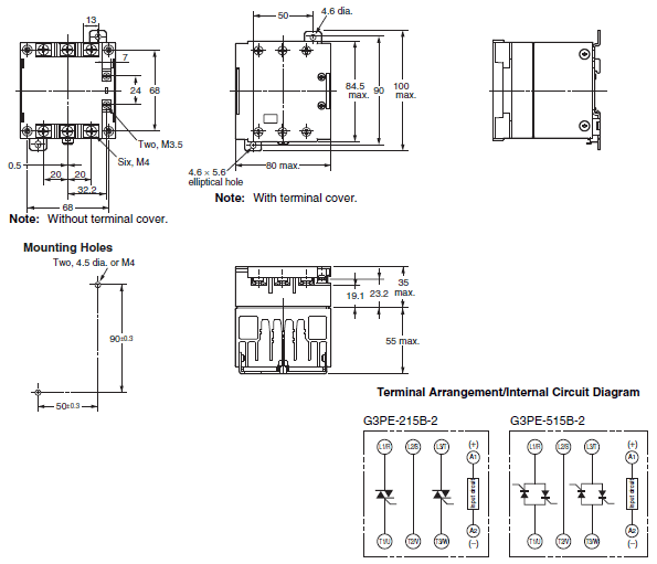 G3PE (Three-phase) Dimensions 6 