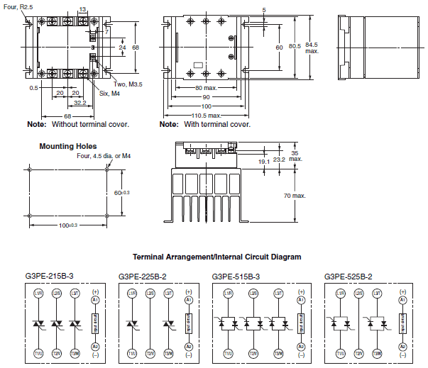 G3PE (Three-phase) Dimensions 7 