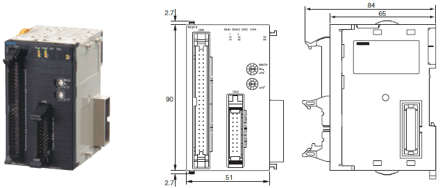 CJ1W-NC[][]4 Dimensions 2 