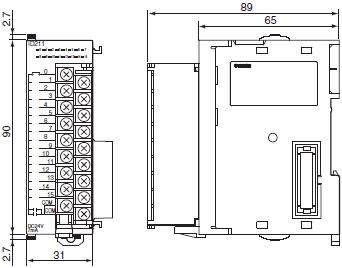 CJ1W-ID / IA Dimensions 1 