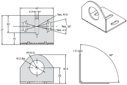 E3FA, E3RA, E3FB, E3RB Dimensions 16 