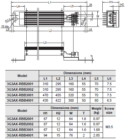 3G3RX-V1 Dimensions 23 