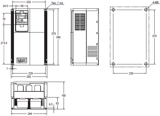 3G3RX-V1 Dimensions 4 