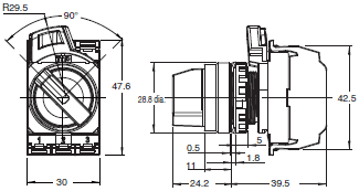 A22NS / A22NW Dimensions 3 