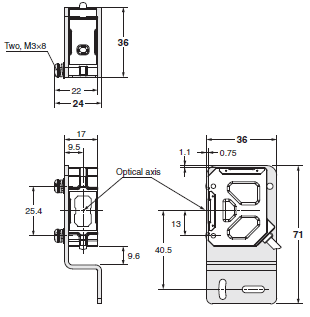 E3ZR-C Dimensions 22 