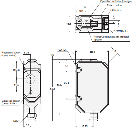 E3AS-HL / F / L Series Dimensions 5 