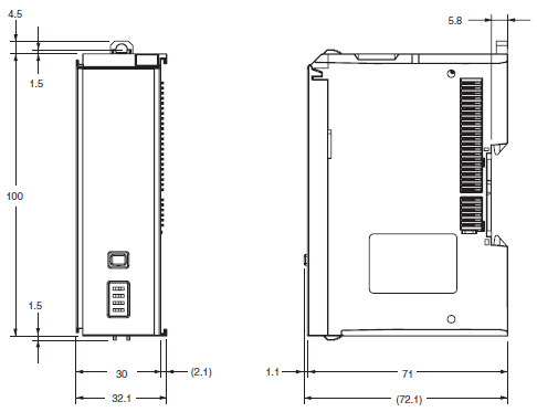 NX-SL5[][][] Dimensions 1 