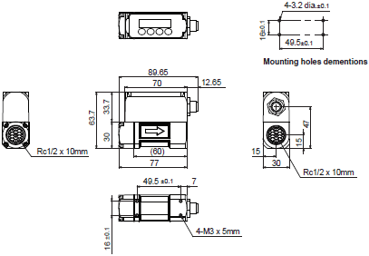 D6FZ-FGT Series Dimensions 4 